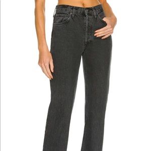 Agolde Mid Rise Relaxed Boot in black